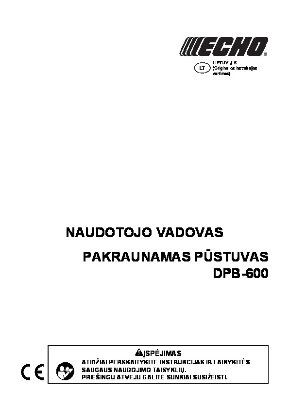 Operating manual for DPB-600 L